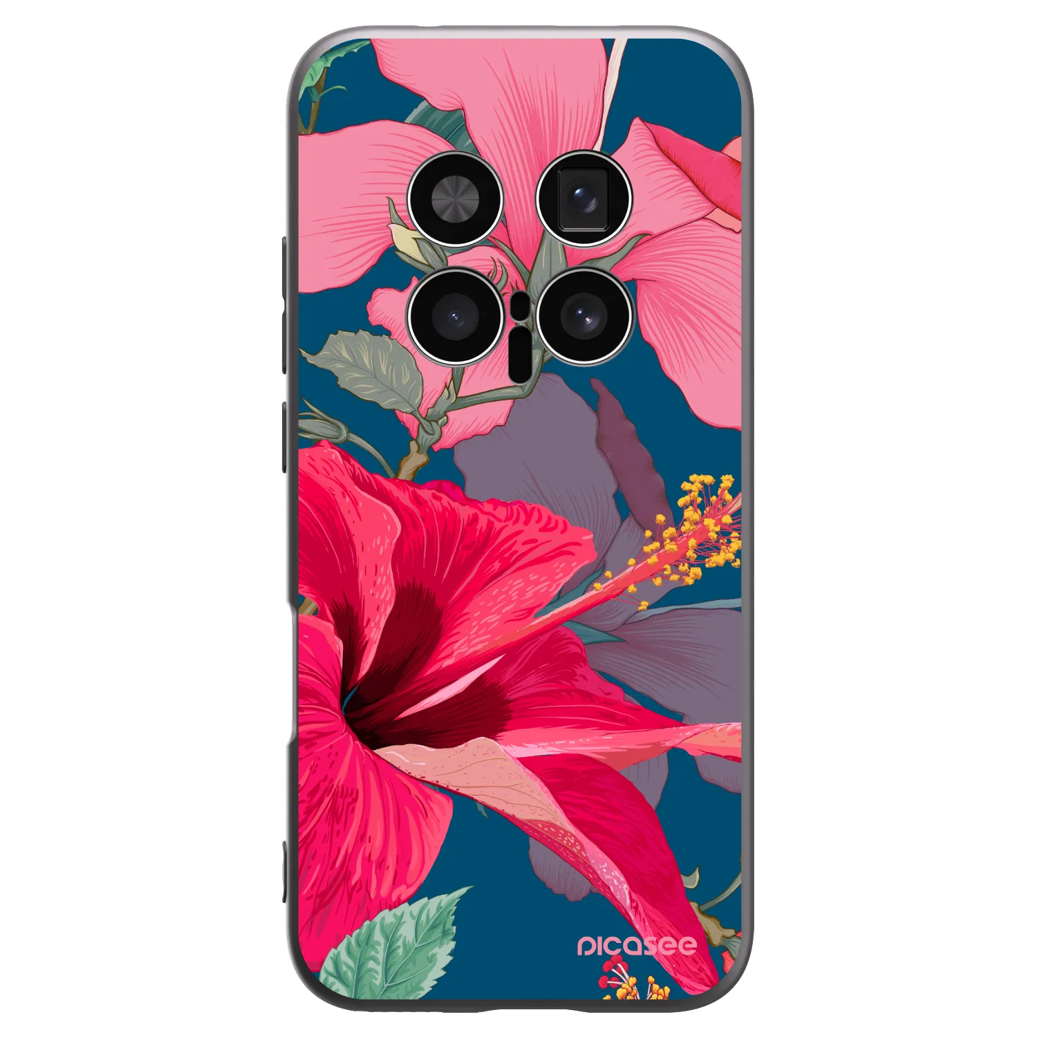 Picasee crna silikonska maskica za Honor Magic8 Pro 5G - Hibiscus
