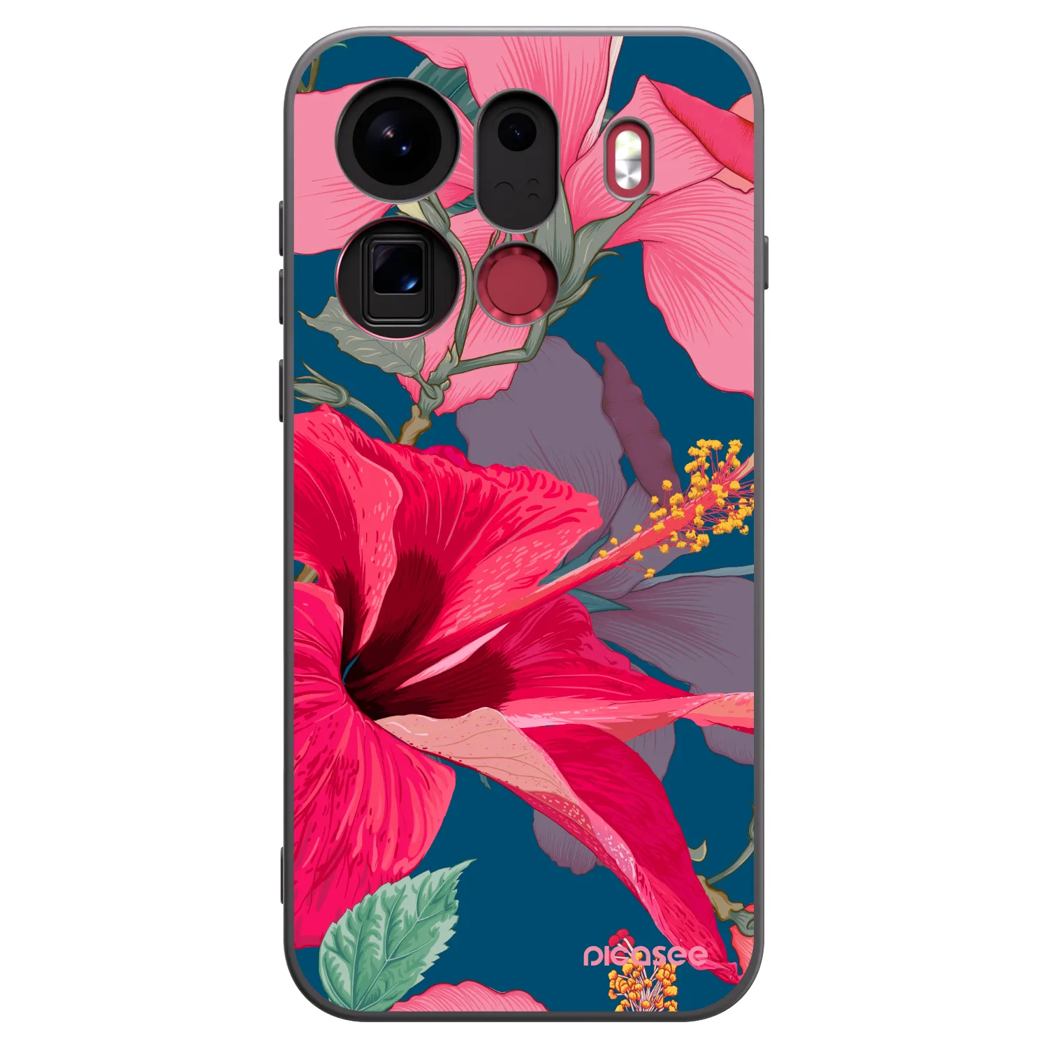 Picasee crna silikonska maskica za OPPO Find X9 Pro - Hibiscus