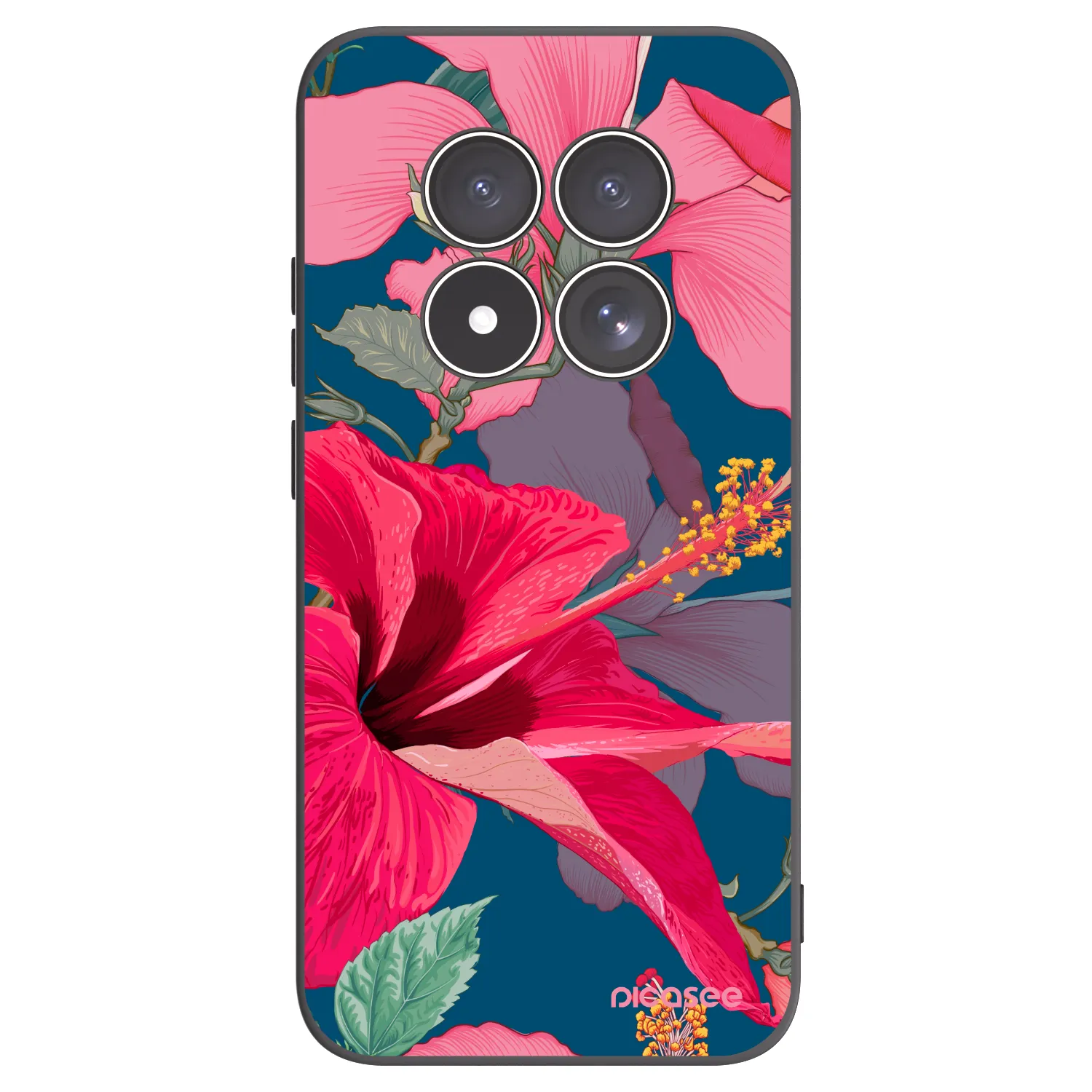 Picasee crna silikonska maskica za Xiaomi Redmi Note 15 Pro 5G - Hibiscus