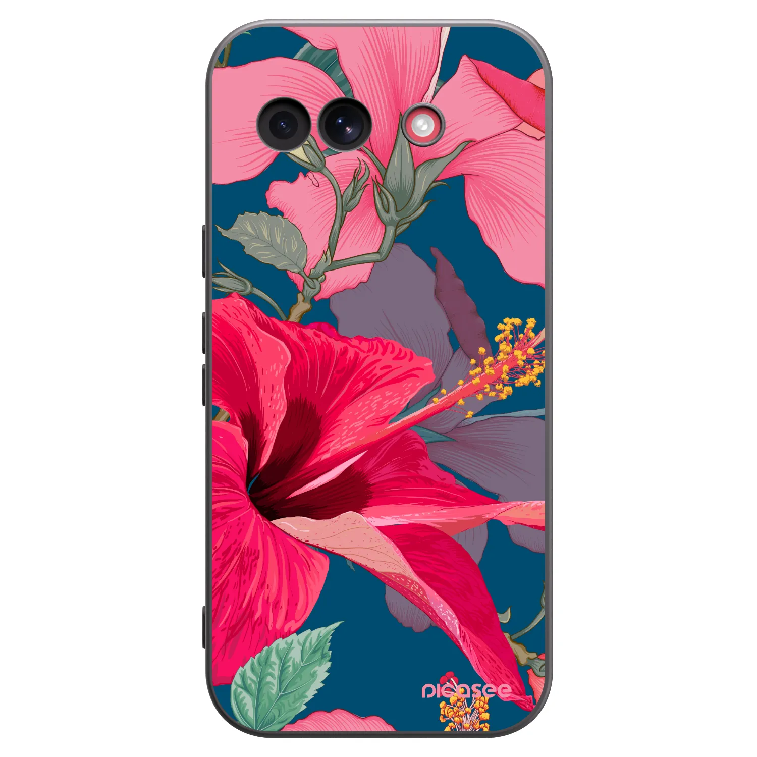 Picasee crna silikonska maskica za Google Pixel 10a - Hibiscus