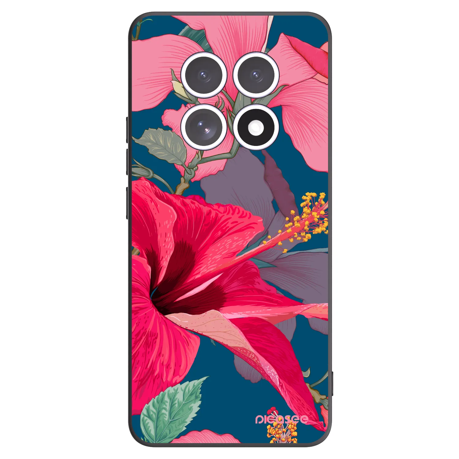 Picasee crna silikonska maskica za Xiaomi Redmi Note 15 5G - Hibiscus