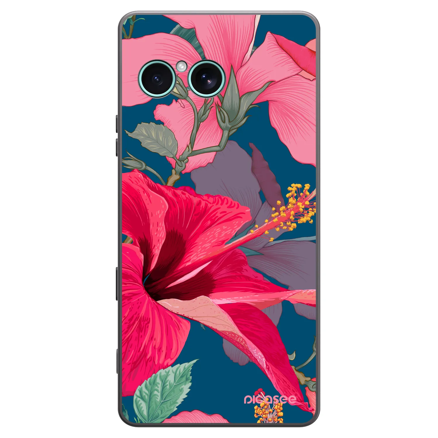 Picasee crna silikonska maskica za Sony Xperia 10 VII - Hibiscus