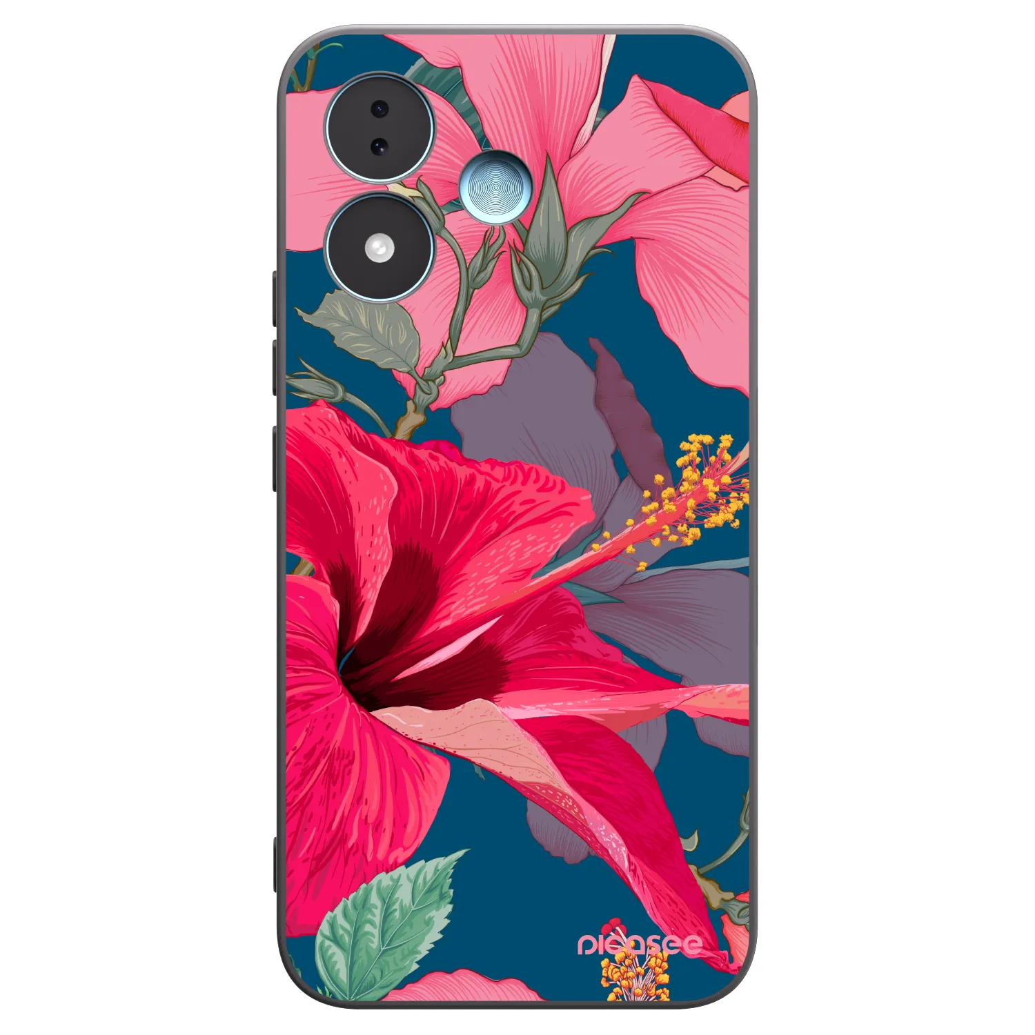Picasee crna silikonska maskica za Xiaomi Redmi Note 17 5G - Hibiscus