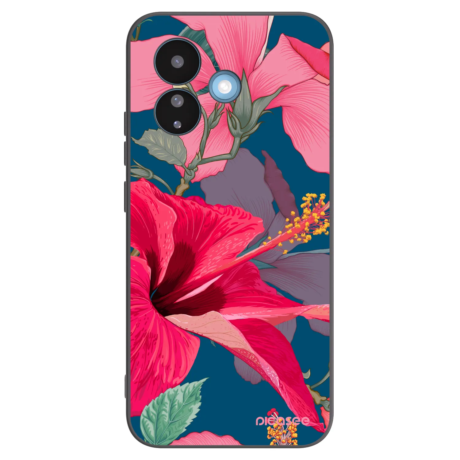 Picasee crna silikonska maskica za Xiaomi Redmi Note 17 Pro 5G - Hibiscus