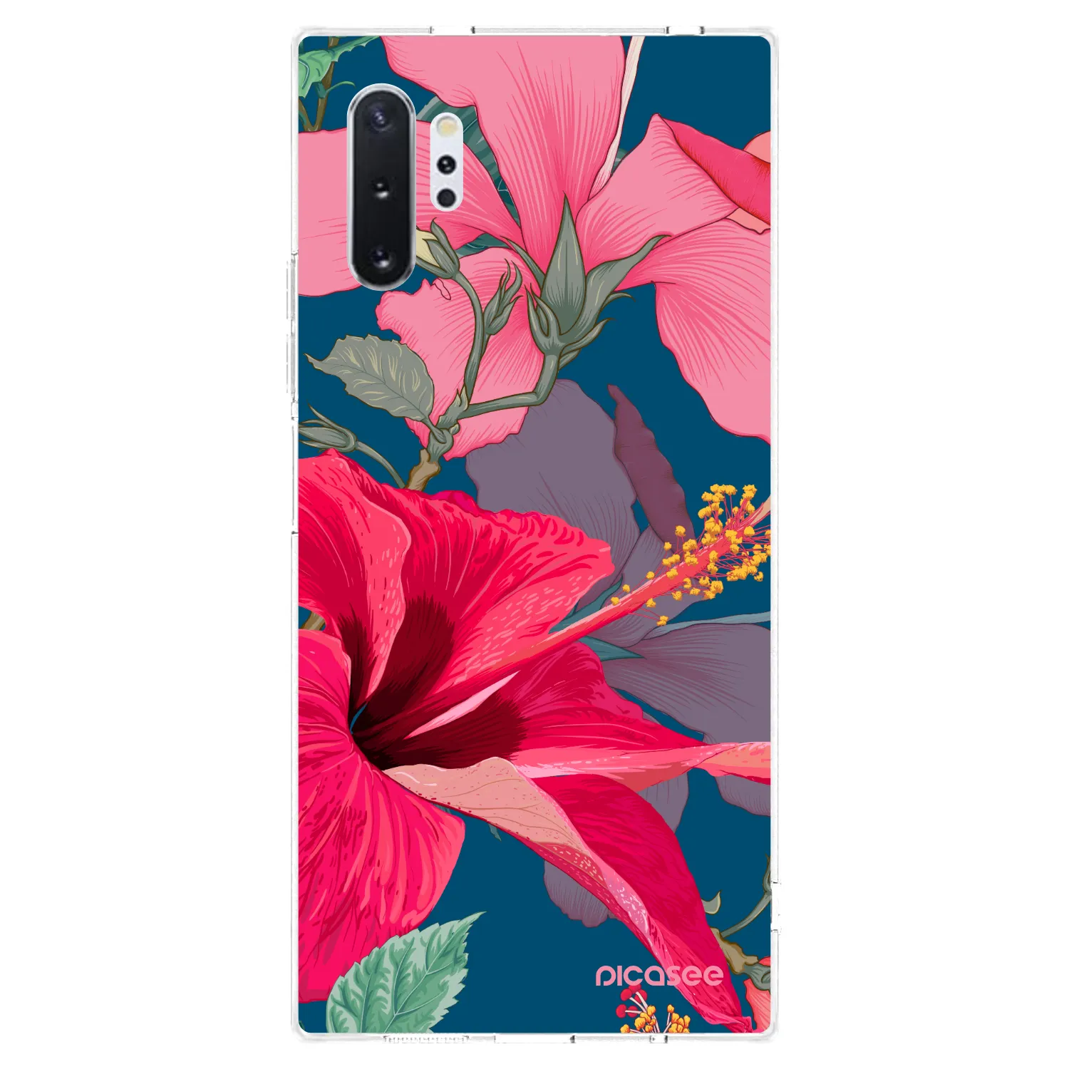 Picasee silikonska prozirna maskica za Samsung Galaxy Note 10+ N975F - Hibiscus