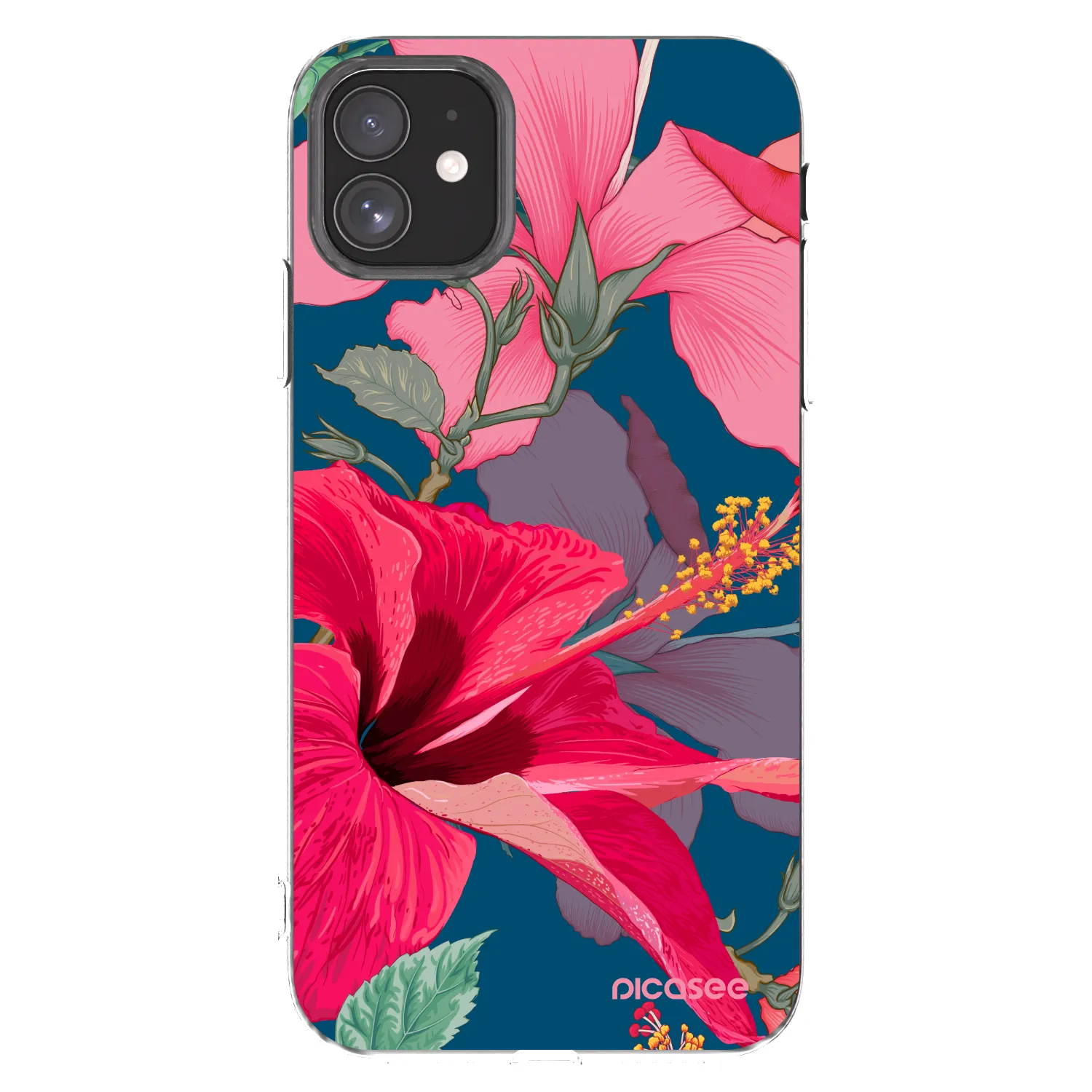 Picasee silikonska prozirna maskica za Apple iPhone 11 - Hibiscus