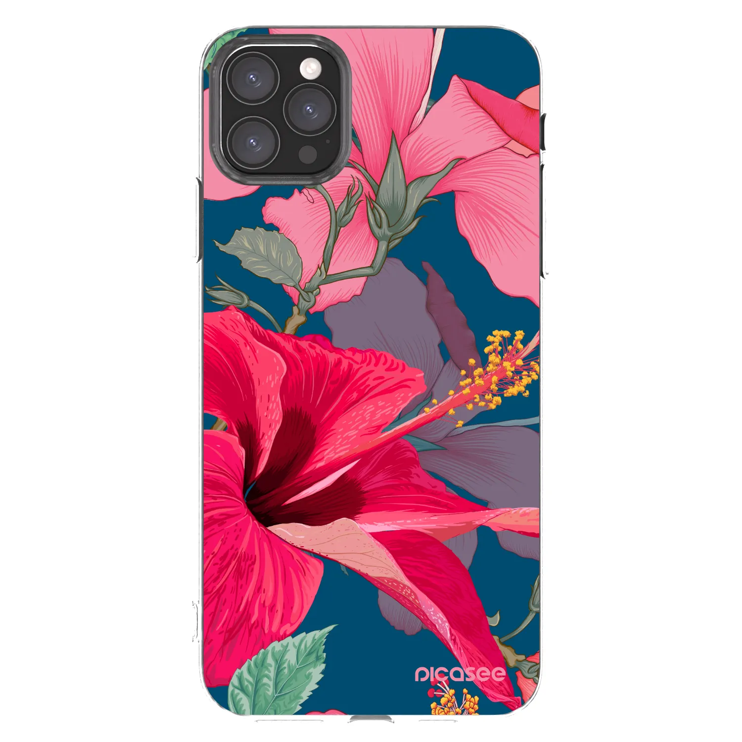 Picasee silikonska prozirna maskica za Apple iPhone 11 Pro Max - Hibiscus