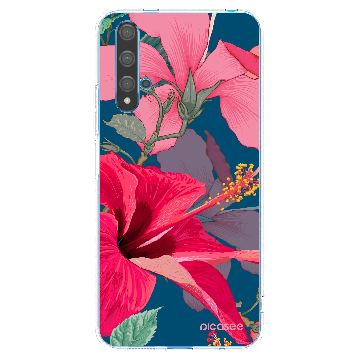Picasee silikonska prozirna maskica za Huawei Nova 5T - Hibiscus