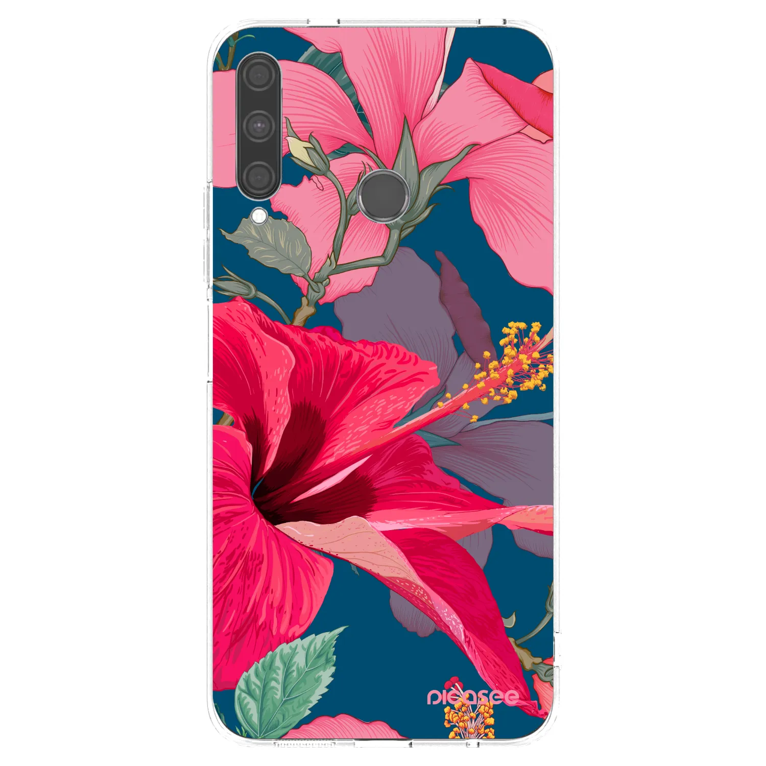 Picasee silikonska prozirna maskica za Huawei P40 Lite E - Hibiscus