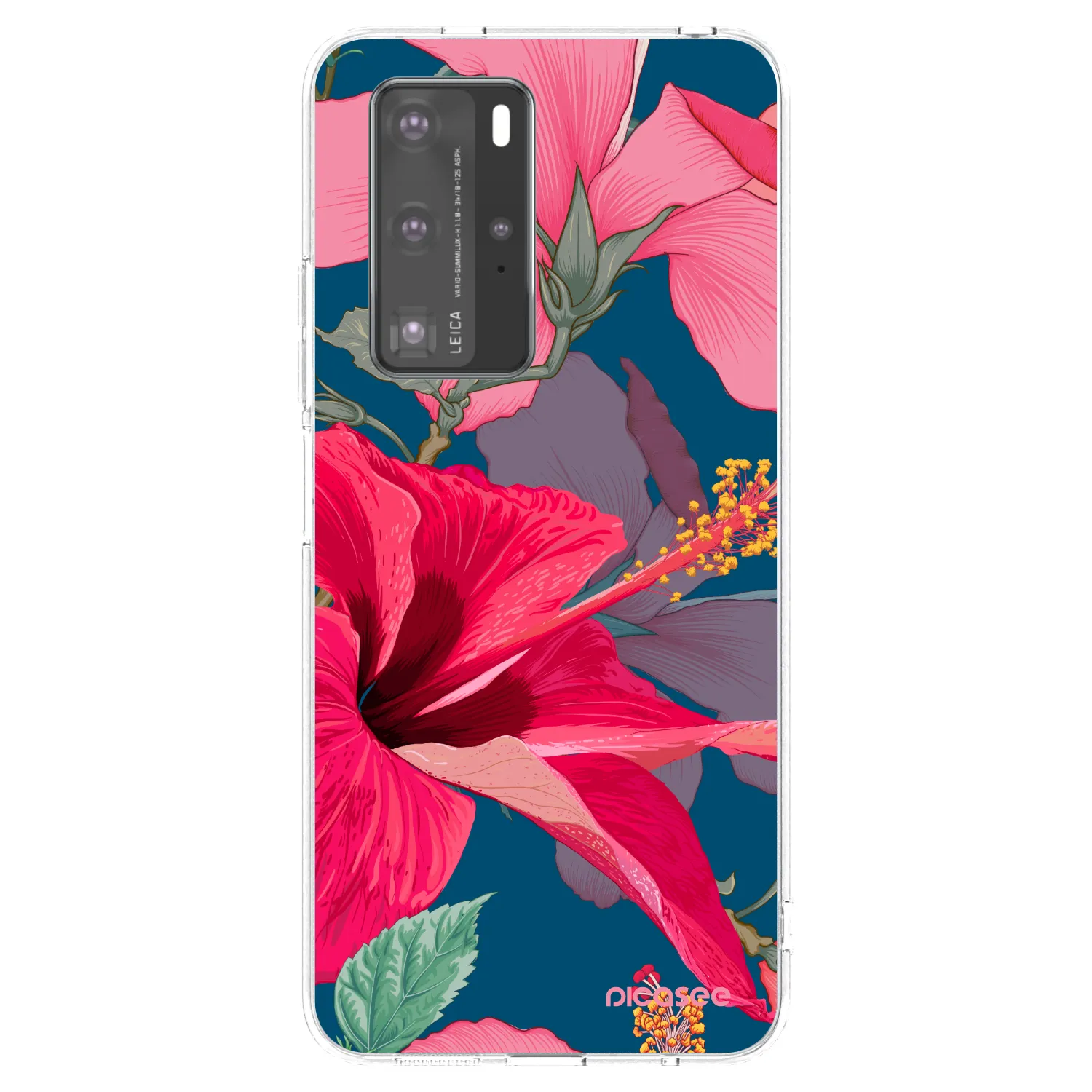 Picasee silikonska prozirna maskica za Huawei P40 Pro - Hibiscus
