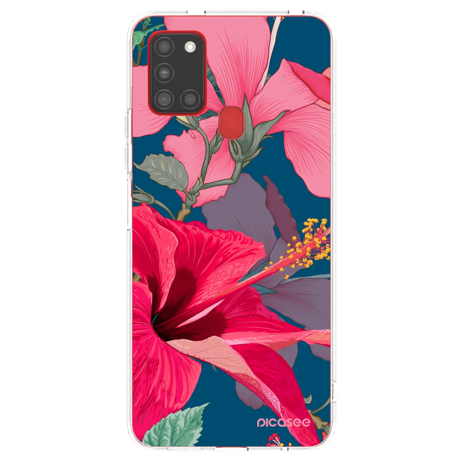 Picasee silikonska prozirna maskica za Samsung Galaxy A21s - Hibiscus