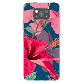Picasee crna silikonska maskica za Xiaomi Poco X3 - Hibiscus