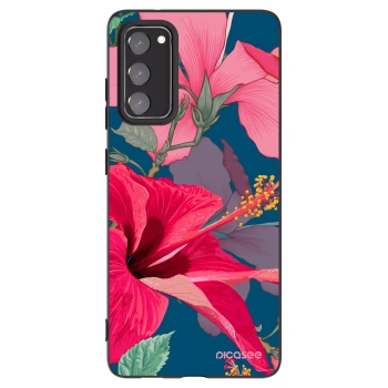 Picasee crna silikonska maskica za Samsung Galaxy S20 FE - Hibiscus