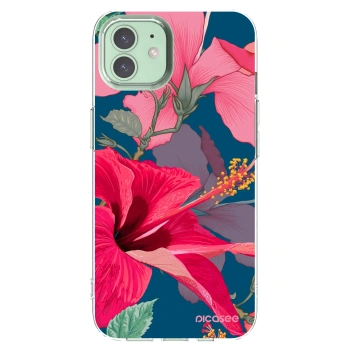Picasee silikonska prozirna maskica za Apple iPhone 12 Pro - Hibiscus