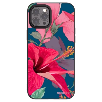 Picasee crna silikonska maskica za Apple iPhone 12 Pro Max - Hibiscus