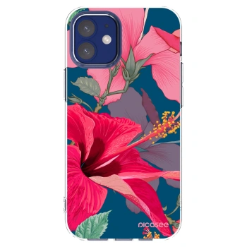 Picasee silikonska prozirna maskica za Apple iPhone 12 mini - Hibiscus