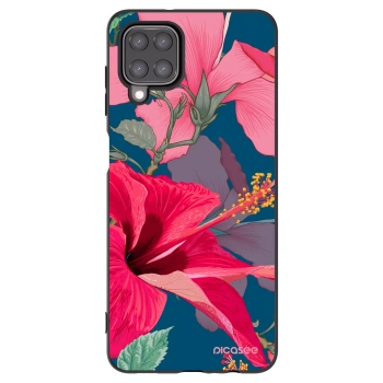 Picasee crna silikonska maskica za Samsung Galaxy A12 A125F - Hibiscus