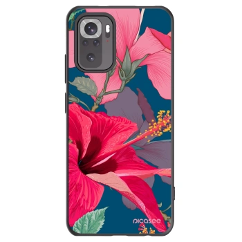 Picasee crna silikonska maskica za Xiaomi Redmi Note 10 - Hibiscus