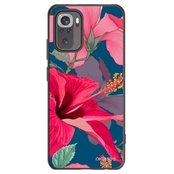 Picasee crna silikonska maskica za Xiaomi Redmi Note 10S - Hibiscus