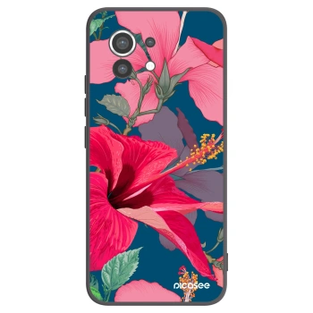 Picasee crna silikonska maskica za Xiaomi Mi 11 - Hibiscus