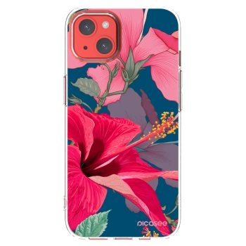 Picasee silikonska prozirna maskica za Apple iPhone 13 - Hibiscus
