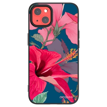 Picasee crna silikonska maskica za Apple iPhone 13 - Hibiscus