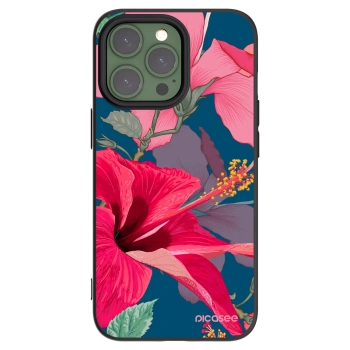 Picasee crna silikonska maskica za Apple iPhone 13 Pro - Hibiscus