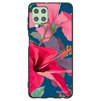 Picasee crna silikonska maskica za Samsung Galaxy A22 A225F 4G - Hibiscus