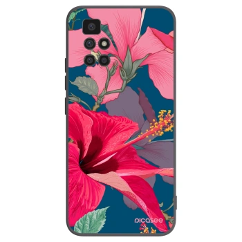 Picasee crna silikonska maskica za Xiaomi Redmi 10 - Hibiscus