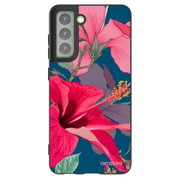 Picasee crna silikonska maskica za Samsung Galaxy S21 FE 5G - Hibiscus