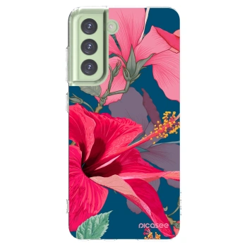 Picasee silikonska prozirna maskica za Samsung Galaxy S21 FE 5G - Hibiscus