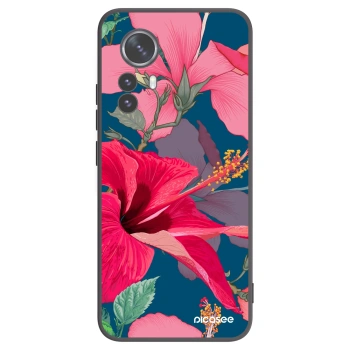 Picasee crna silikonska maskica za Xiaomi 12 Pro - Hibiscus