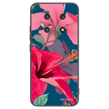 Picasee crna silikonska maskica za Honor Magic4 Lite 5G - Hibiscus