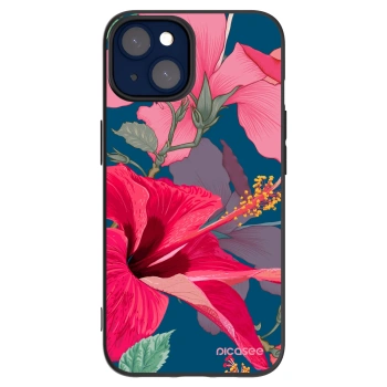 Picasee crna silikonska maskica za Apple iPhone 14 - Hibiscus