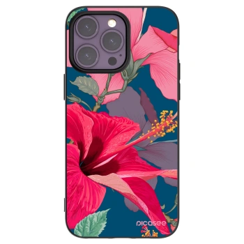 Picasee crna silikonska maskica za Apple iPhone 14 Pro Max - Hibiscus