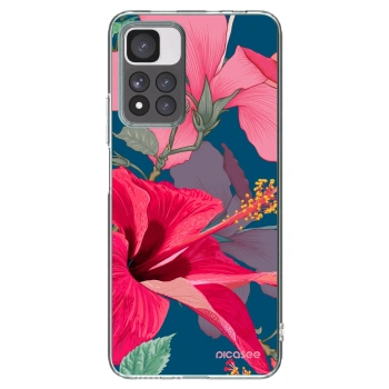 Picasee silikonska prozirna maskica za Xiaomi Redmi Note 11 Pro+ 5G - Hibiscus