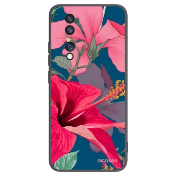 Picasee crna silikonska maskica za Honor 70 - Hibiscus