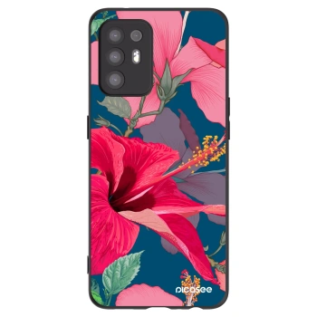 Picasee crna silikonska maskica za OPPO A94 5G - Hibiscus