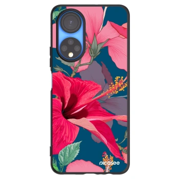 Picasee crna silikonska maskica za Honor X7 - Hibiscus