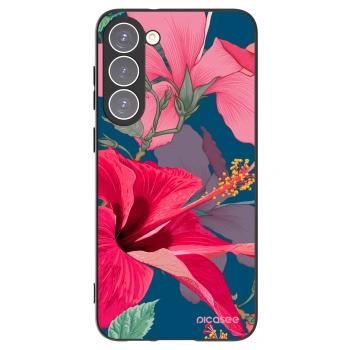 Picasee crna silikonska maskica za Samsung Galaxy S23+ 5G - Hibiscus