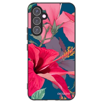 Picasee crna silikonska maskica za Samsung Galaxy A54 5G A546B - Hibiscus