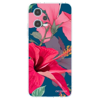 Picasee silikonska prozirna maskica za Xiaomi Redmi Note 12 5G - Hibiscus