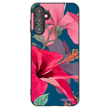 Picasee crna silikonska maskica za Samsung Galaxy A14 5G A146P - Hibiscus