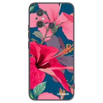 Picasee crna silikonska maskica za Xiaomi Redmi 12C - Hibiscus
