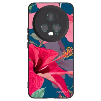 Picasee crna silikonska maskica za Honor Magic5 Pro - Hibiscus