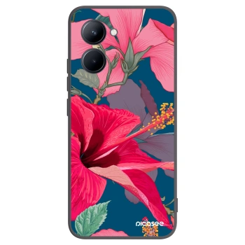 Picasee crna silikonska maskica za Realme C33 (2023) - Hibiscus