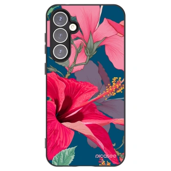 Picasee crna silikonska maskica za Samsung Galaxy S23 FE S711B - Hibiscus