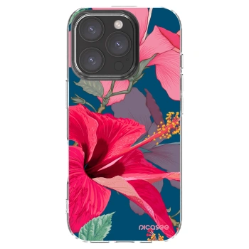Picasee silikonska prozirna maskica za Apple iPhone 16 Pro - Hibiscus