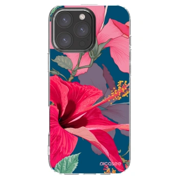 Picasee silikonska prozirna maskica za Apple iPhone 16 Pro Max - Hibiscus