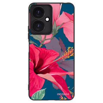 Picasee crna silikonska maskica za Xiaomi Redmi 13C 5G - Hibiscus